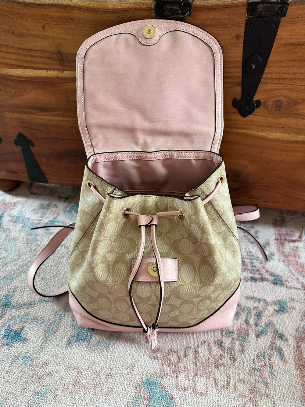 Disney x Coach 101 Dalmatians Elle Backpack Pink Signature Canvas Rare - Picture 4 of 9